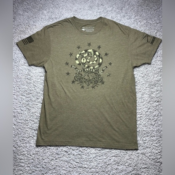 Grunt Style Shirt Mens Large Patriotic Tee Do Not Tread On Me Snake Star America - Picture 2 of 6